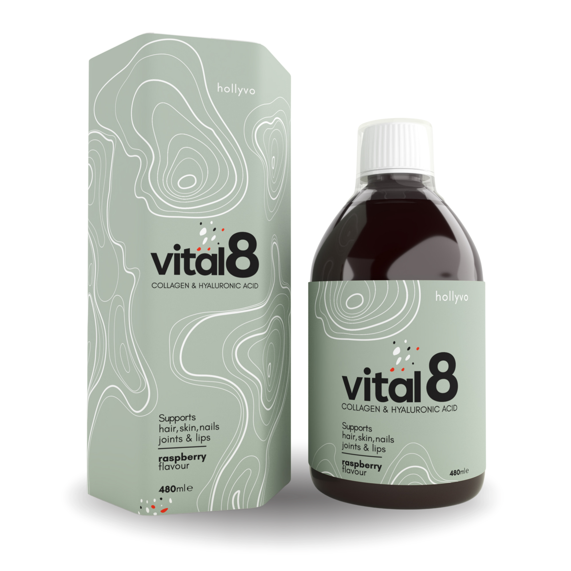 Vital 8 - Peptide din colagen hidrolizat cu acid hialuronic si vitamine, 480ml